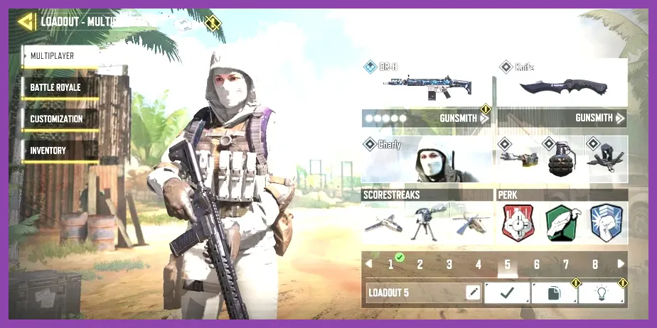 CoD Mobile gunsmith loadout and character pairing