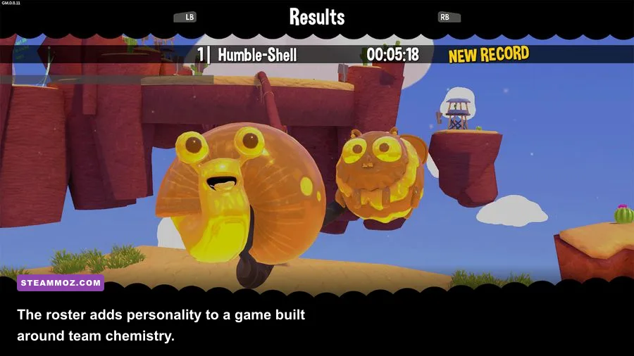 Fling to the Finish character selection screen showing colorful playable racers