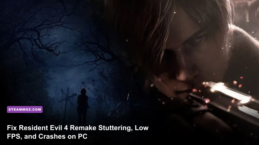 Leon S. Kennedy fighting Ganados in Resident Evil 4 Remake on PC