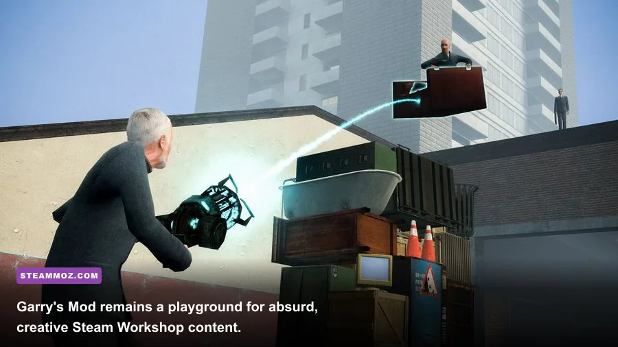 Garry's Mod sandbox gameplay with custom Steam Workshop content