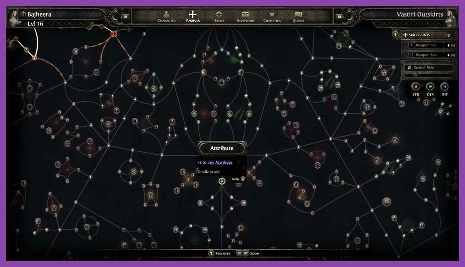 Overview map of the Path of Exile 2 skill tree