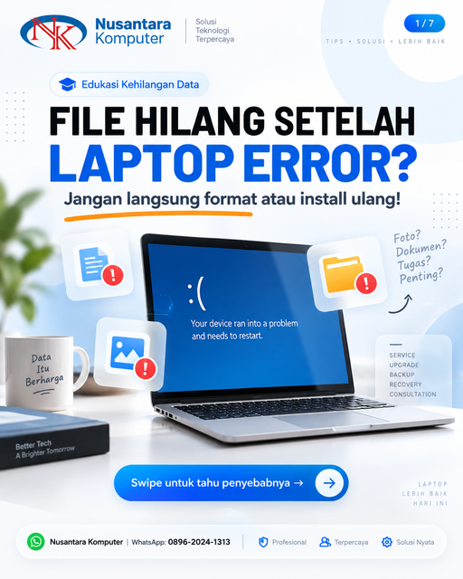Data Hilang Setelah Laptop Error? Ini Penyebab dan Cara Menyelamatkannya