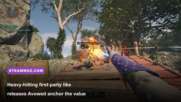Action RPG combat screenshot from Avowed on PC