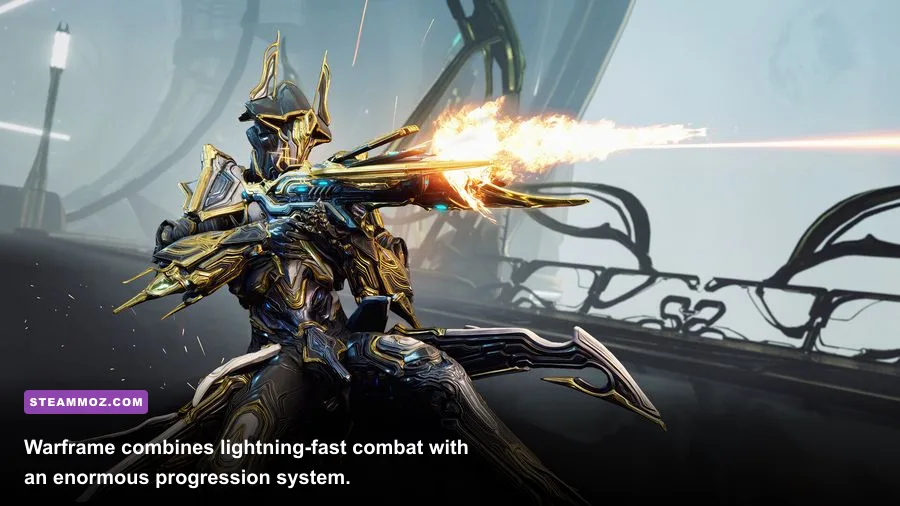 Warframe Drifter fighting enemies in Duviri Paradox during fast-paced PC gameplay