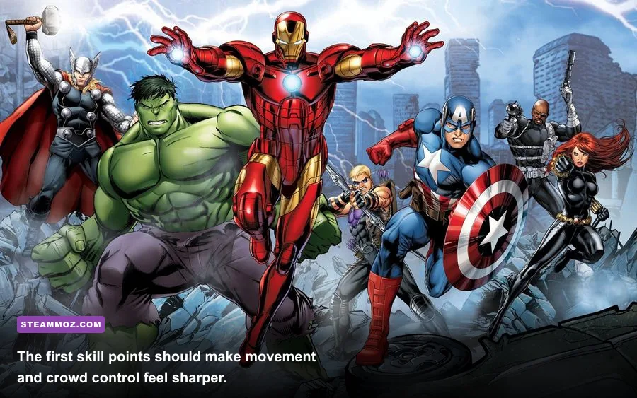 Marvel's Spider-Man Remastered skill tree showing Web Blossom and combat abilities