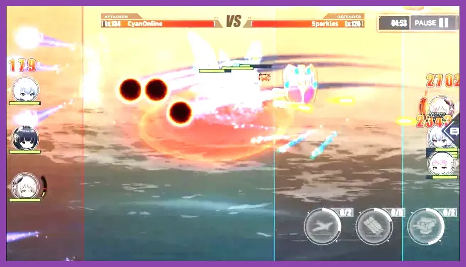 Azur Lane competitive ranked match in progress