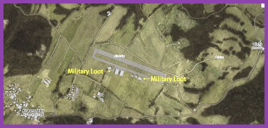 A DayZ solo player scouting the Northwest Airfield military loot area
