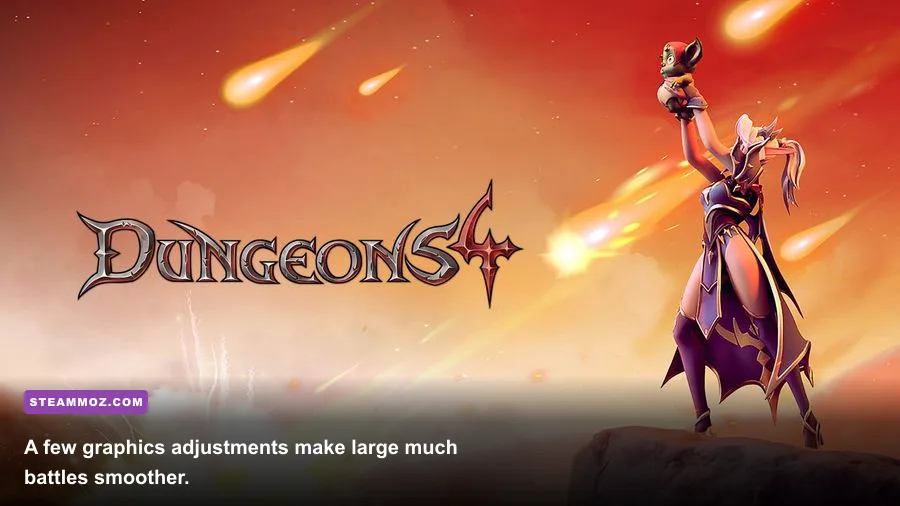 Dungeons 4 PC gameplay with graphics settings optimized for performance