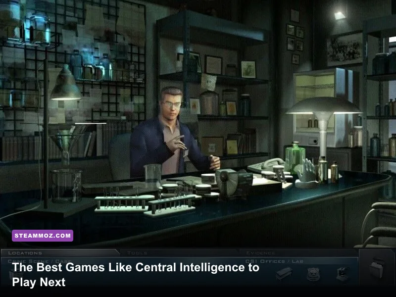 A computer terminal and evidence board representing the best games like Central Intelligence