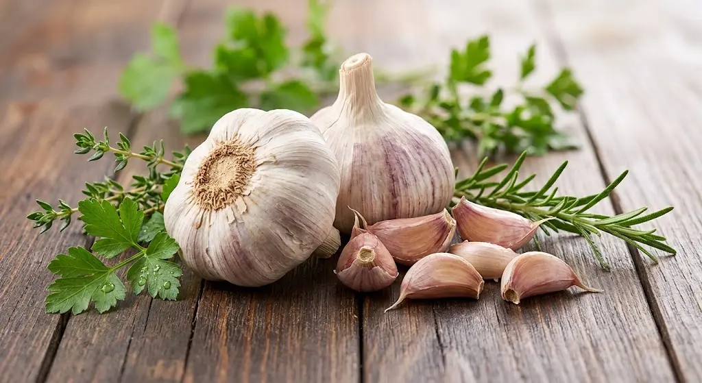 Bawang putih segar siap diolah untuk herbal kesehatan