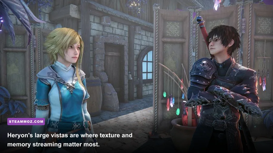 Wide cinematic view of the Heryon world in Edge of Eternity