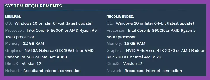 PC build with RTX 2070 Super and 16GB RAM for ARC Raiders