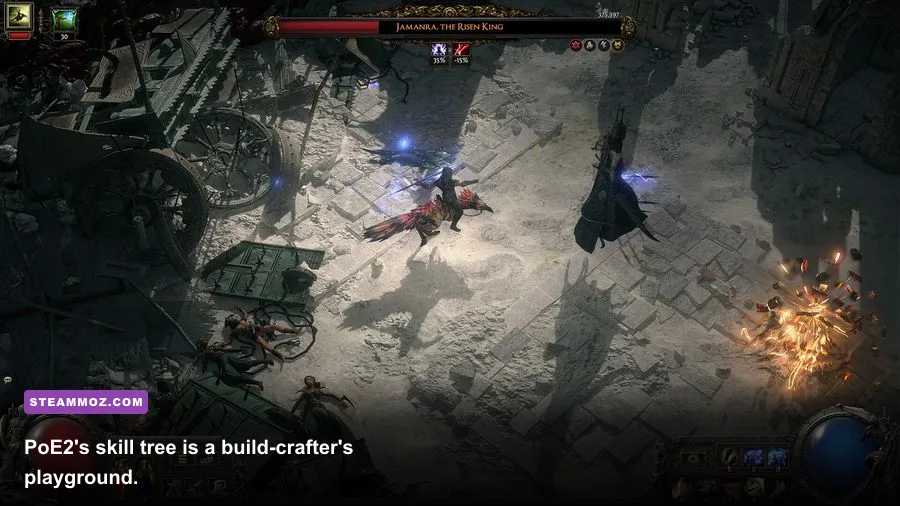Path of Exile 2 massive passive skill tree interface