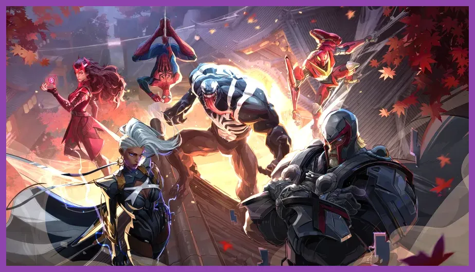Intense multiplayer team fight in Marvel Rivals