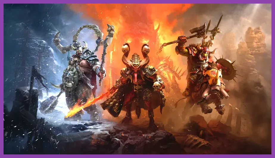 Total War Warhammer 3 hero embedded in a lord army during a battle