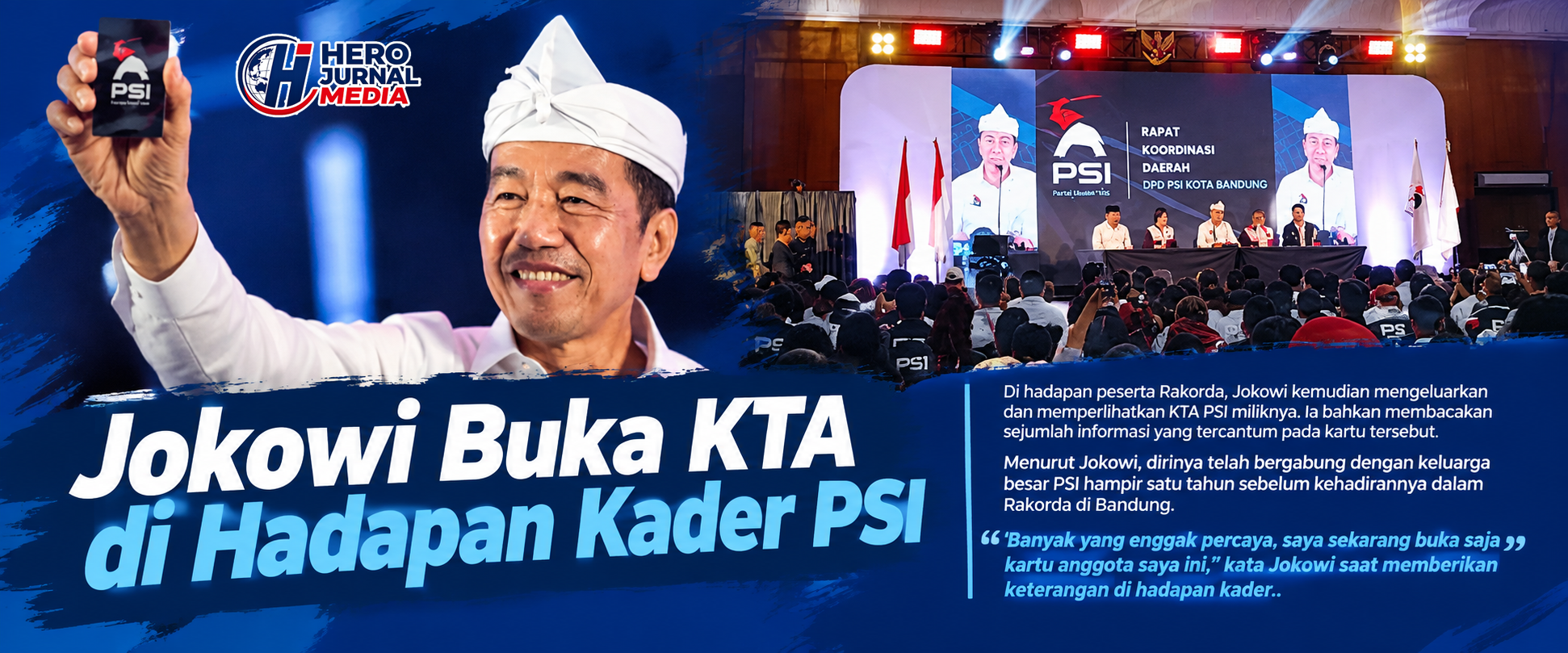 0 A Jokowi Buka KTA di Hadapan Kader PSI