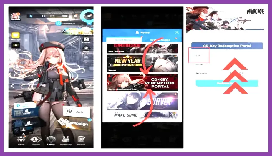 Goddess of Victory Nikke mailbox containing early login and event rewards