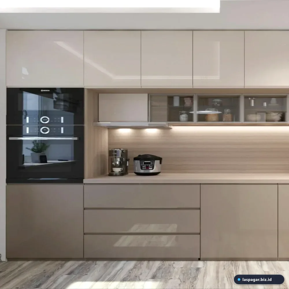 Variasi finishing estetika kitchen set modern