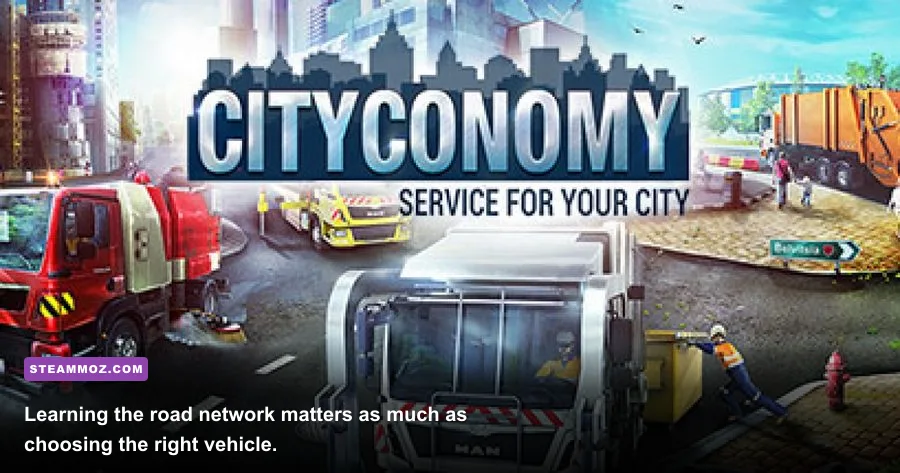 CITYCONOMY open city map viewed from a municipal service vehicle