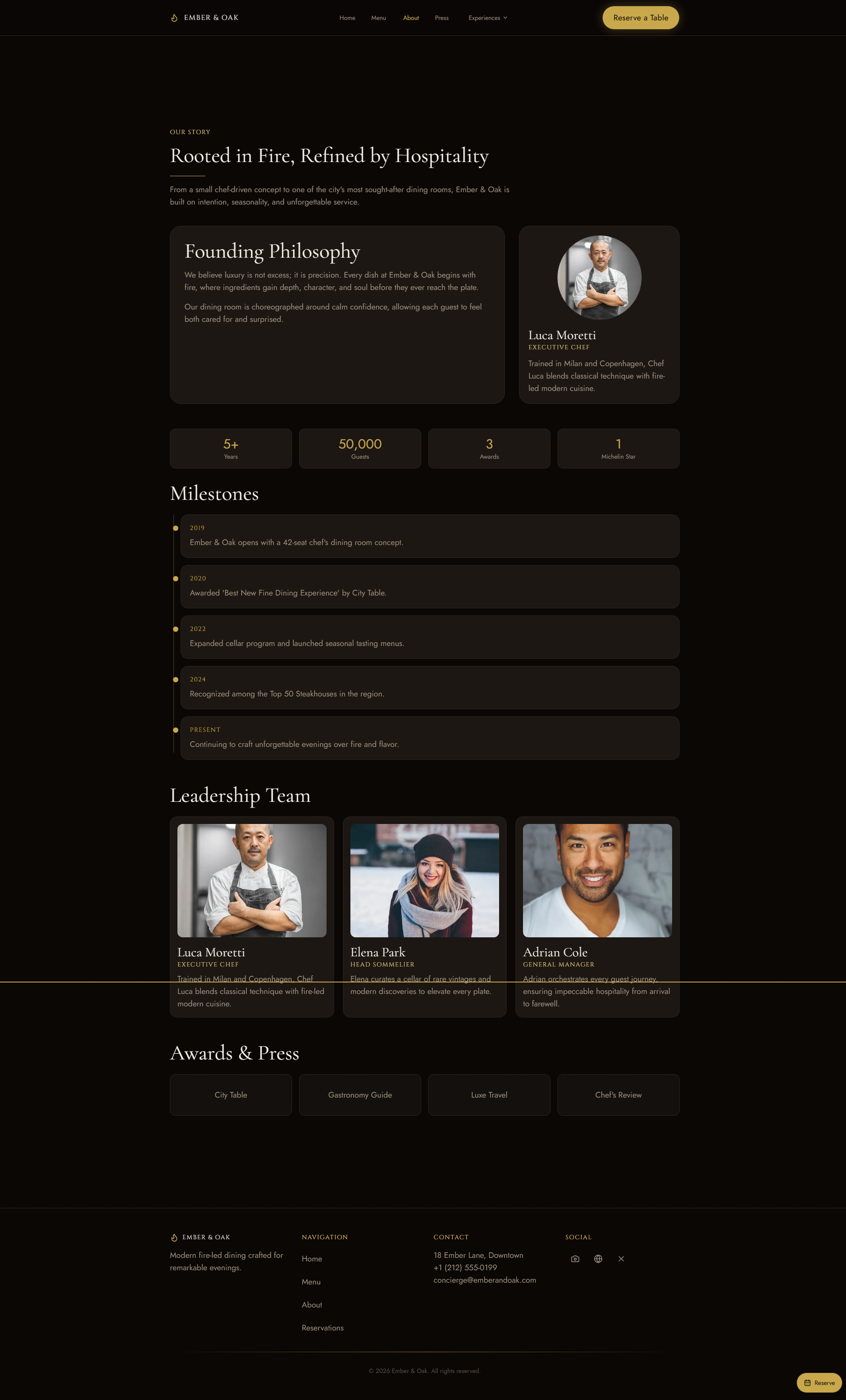 Ember & Oak - Premium Restaurant Demo Website screenshot 3
