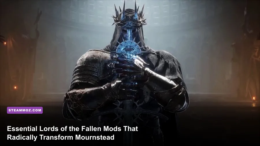 Dark Crusader holding a radiant sword in The Lords of the Fallen