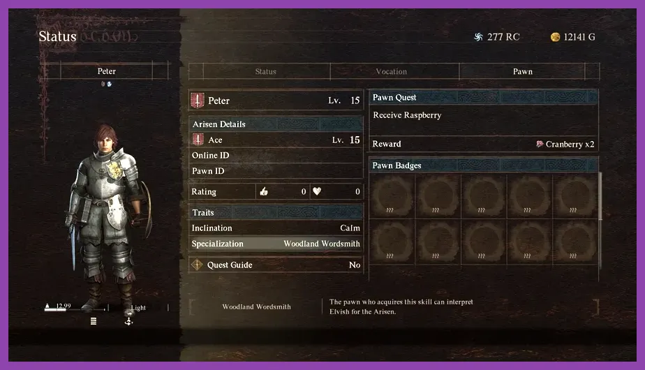 Pawn customization menu showing Inclination and Specialization choices in Dragon's Dogma 2
