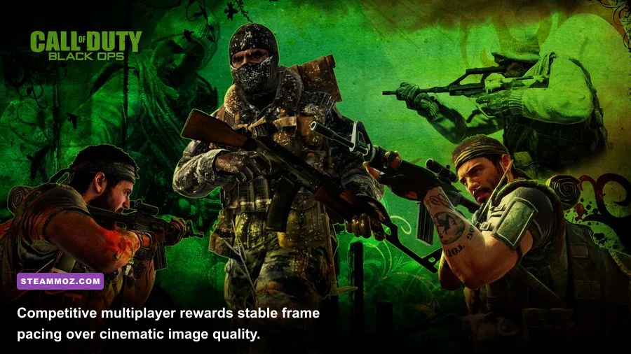Black Ops 6 multiplayer gameplay on a detailed Call of Duty map