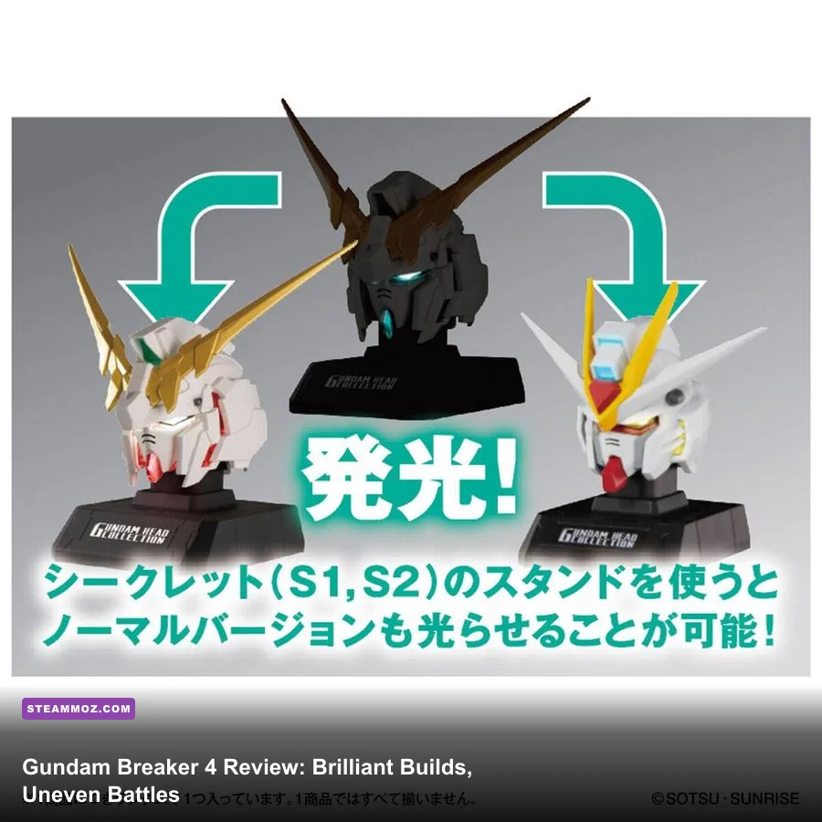 Custom Gunpla fighting enemies in a Gundam Breaker 4 battle arena