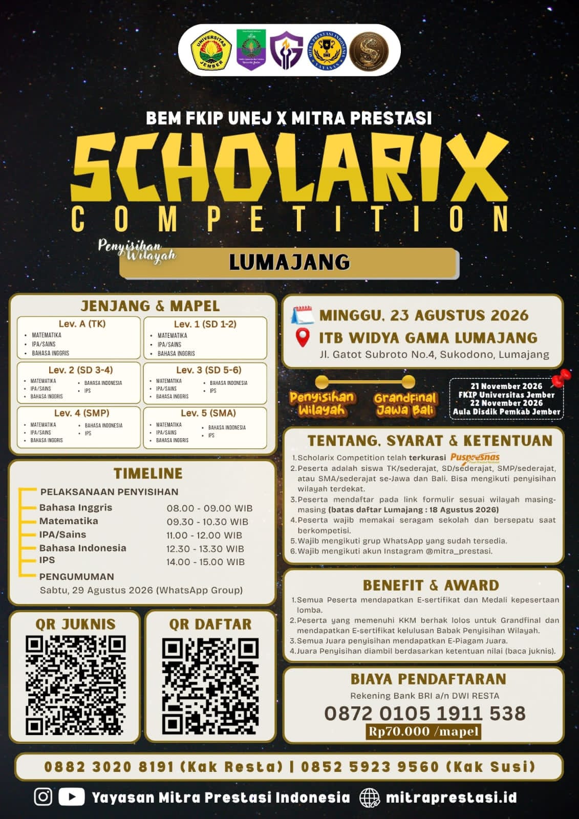 Poster Lomba Scholarix Competition Penyisihan Wilayah Lumajang
