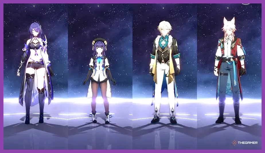 Acheron, Jiaoqiu, Pela, and Aventurine executing an Ultimate-focused combo in Honkai Star Rail