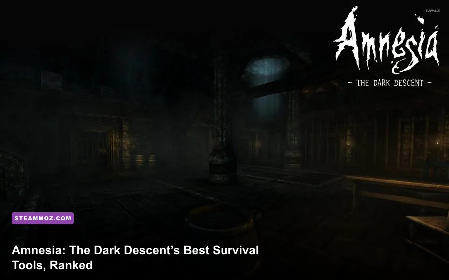 Amnesia The Dark Descent protagonist holding a lantern inside Brennenburg Castle