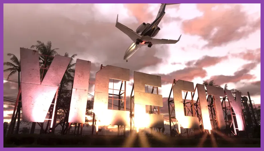 GTA 6 Vice City street gameplay on PS5 with dense traffic and buildings