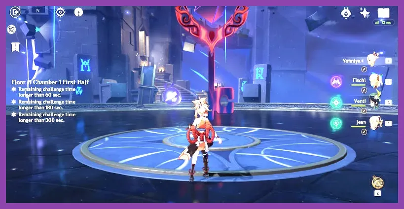 Genshin Impact character fighting in the Spiral Abyss floor