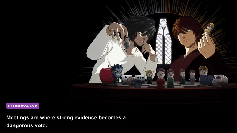 Players voting during an emergency meeting in Death Note Killer Within
