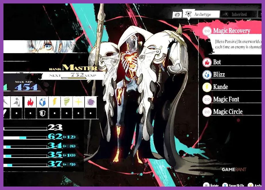 Protagonist utilizing magic archetype in Metaphor ReFantazio