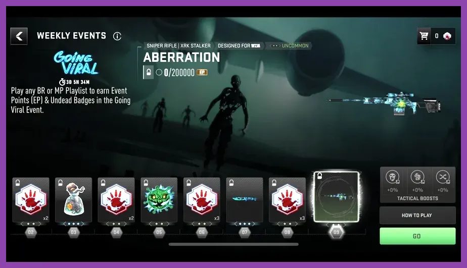Warzone Mobile seasonal event rewards screen featuring exclusive character unlocks
