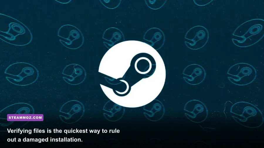 Steam game properties window showing the verify integrity of game files option