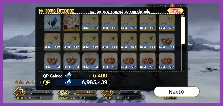 Fate Grand Order event shop with event currency and Craft Essence rewards