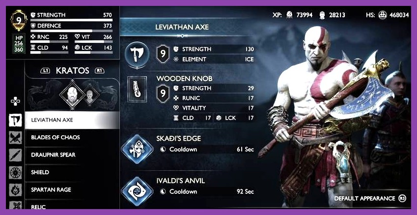 Classic Kratos skin wielding the Blade of Olympus in God of War Ragnarok Valhalla