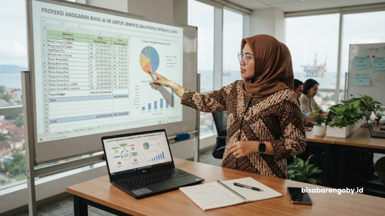 Manajer HRD memproyeksikan anggaran biaya AI HR untuk UMKM di Balikpapan berbasis Llama