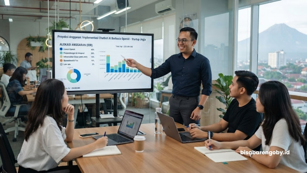 Chief Technology Officer memproyeksikan alokasi anggaran saat mengeksekusi implementasi Chatbot AI untuk startup di Yogyakarta berbasis OpenAI