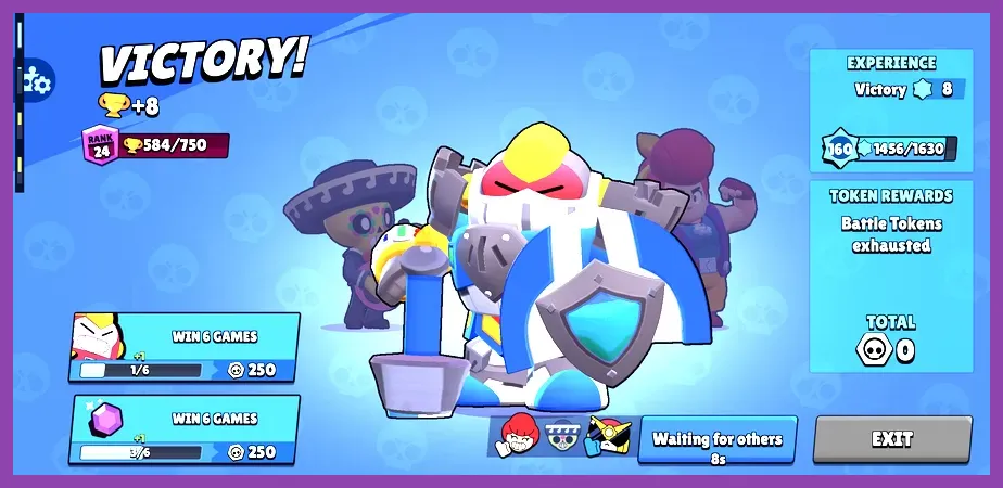 Victory screen after defeating the hardest boss in Brawl Stars