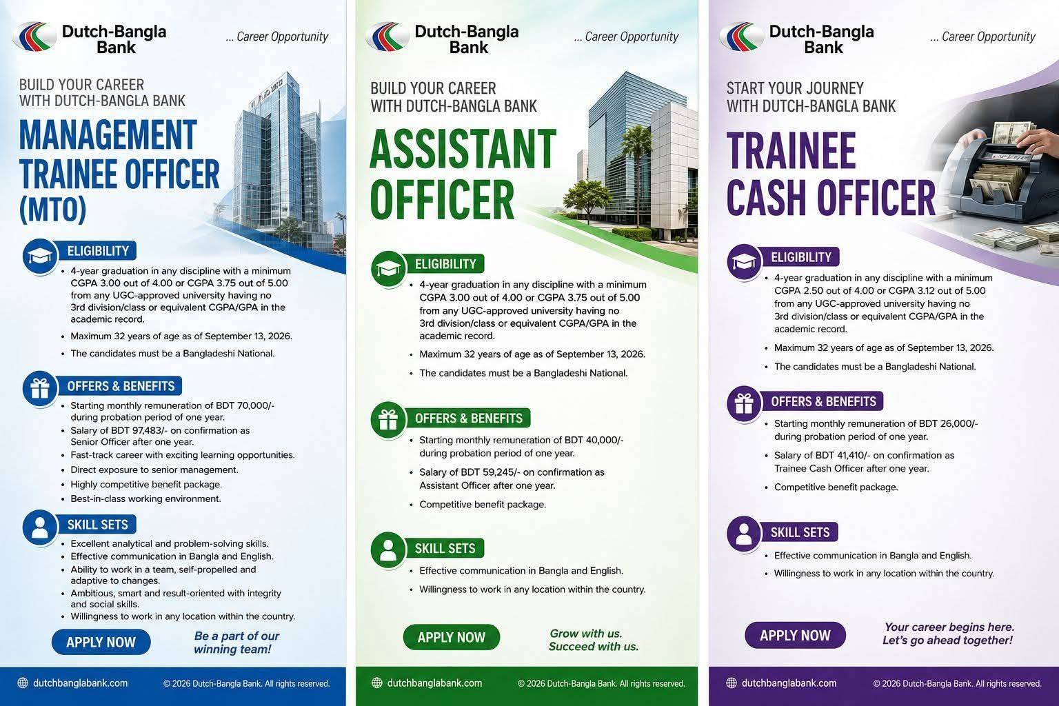 Dutch Bangla Bank DBBL Job Circular 2026 app.dutchbanglabank.com/Online_Job