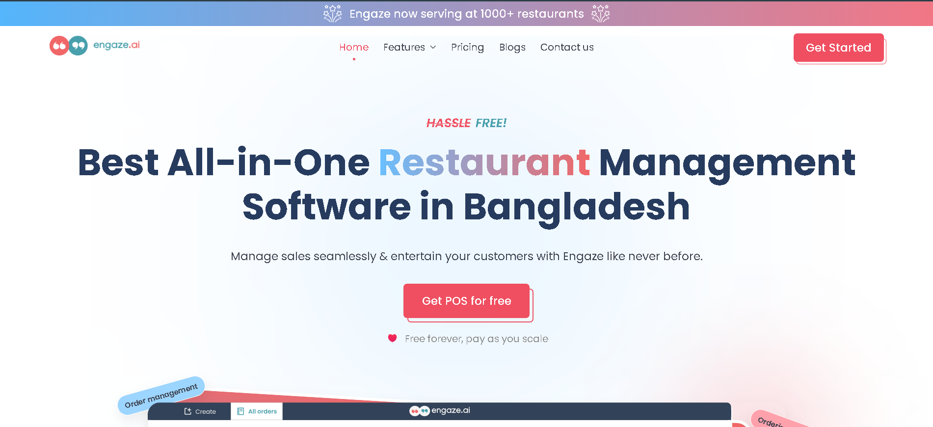 Engaze — cloud-based restaurant POS & management platform