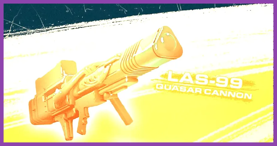 Helldiver charging up the LAS-99 Quasar Cannon targeting a massive Bile Titan