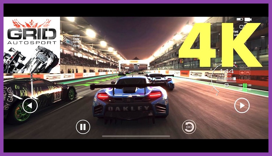 A realistic race car taking a corner in GRID Autosport on mobile