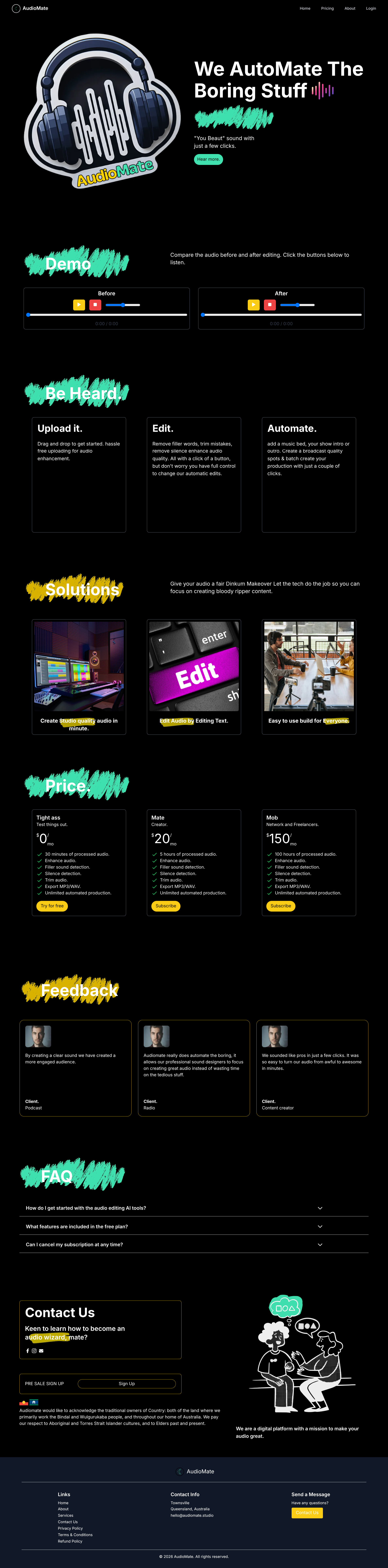 AudioMate — AI Audio Editing SaaS for Creators preview