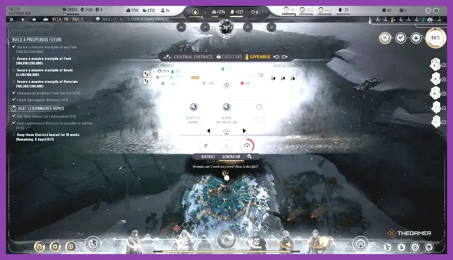 Frostpunk 2 massive generator engine and upgrade mechanics