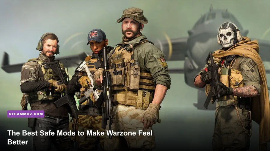 Warzone operators moving through Verdansk in a high-resolution PC screenshot
