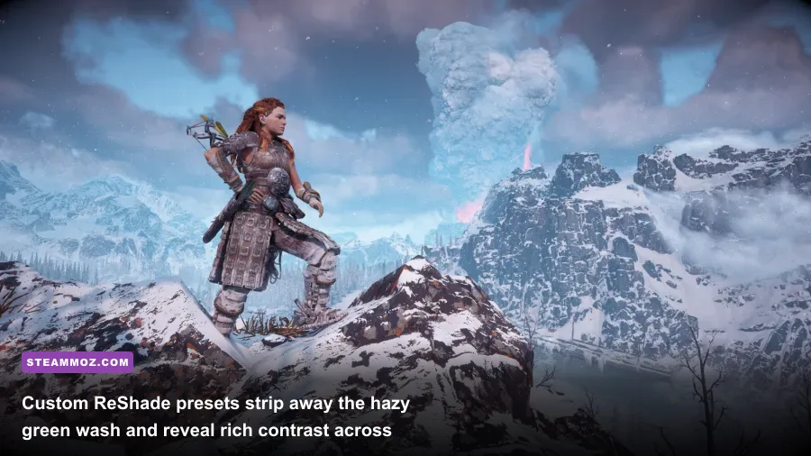 Vibrant and cinematic sunset lighting in Horizon Zero Dawn PC